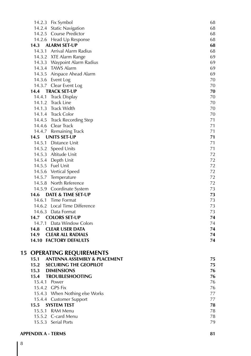 15 operating requirements | AvMap GeoPilot Plus User Manual | Page 8 / 93