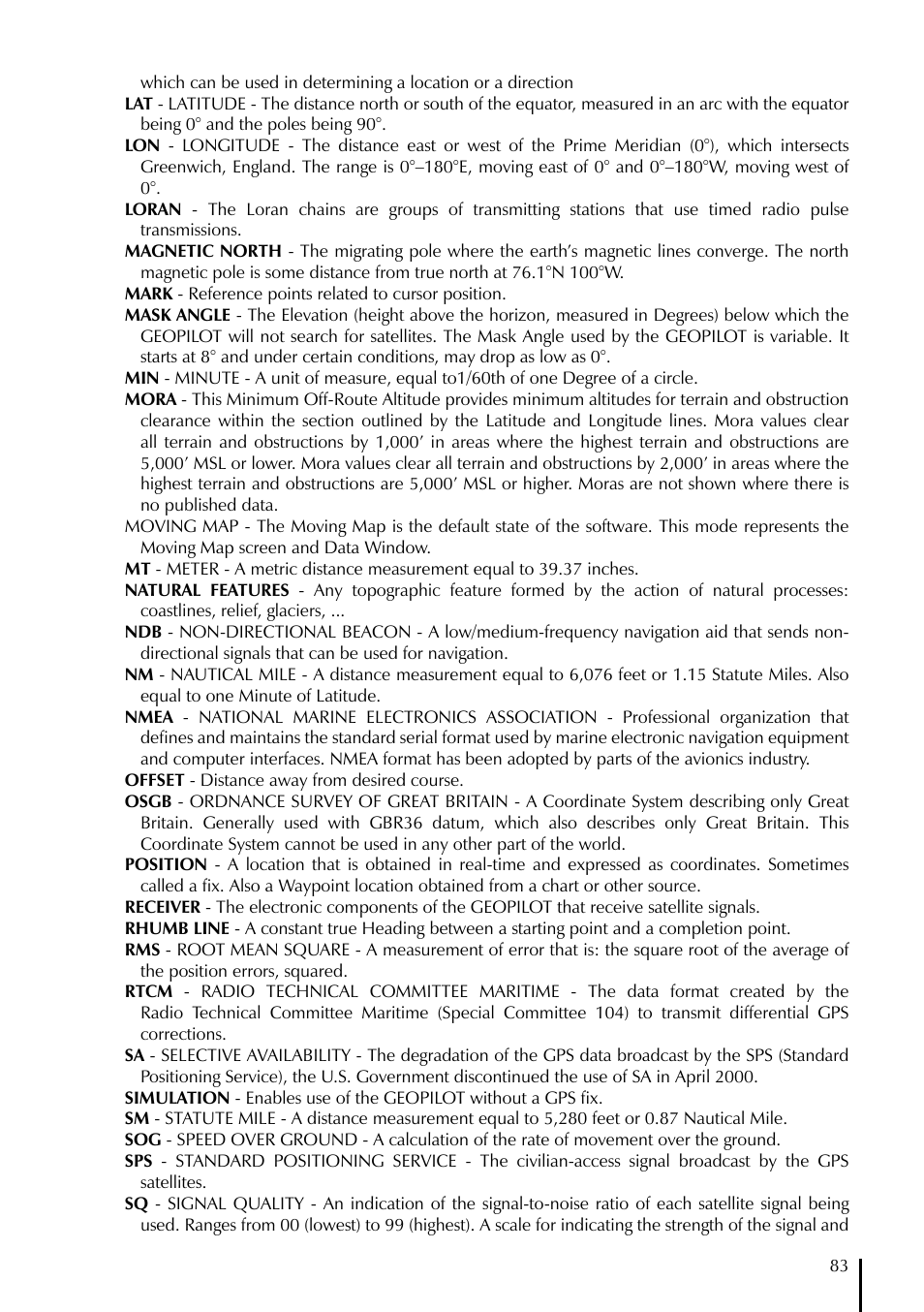 AvMap GeoPilot Plus User Manual | Page 83 / 93