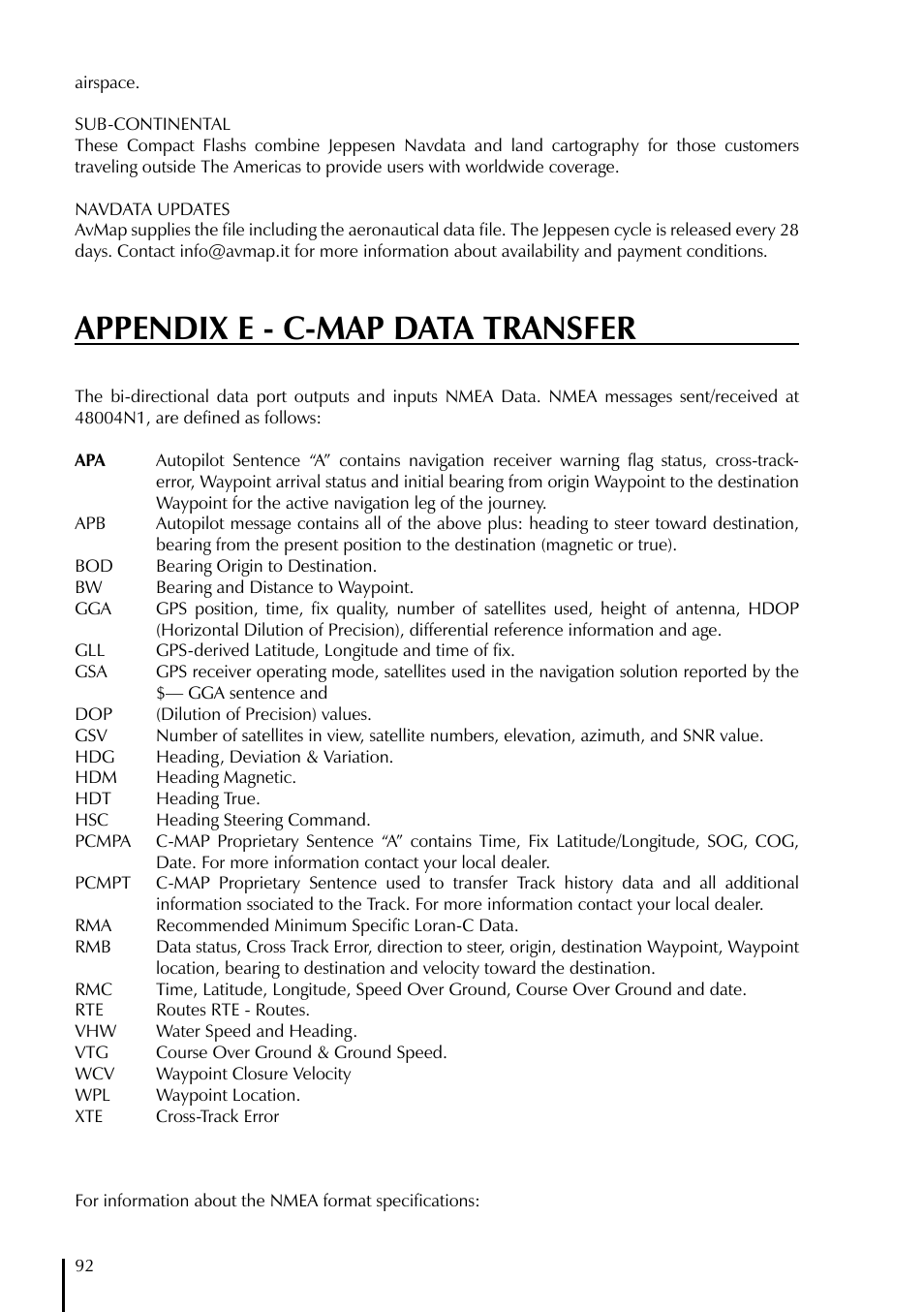 Appendix e - c-map data transfer | AvMap GeoPilot Plus User Manual | Page 92 / 93
