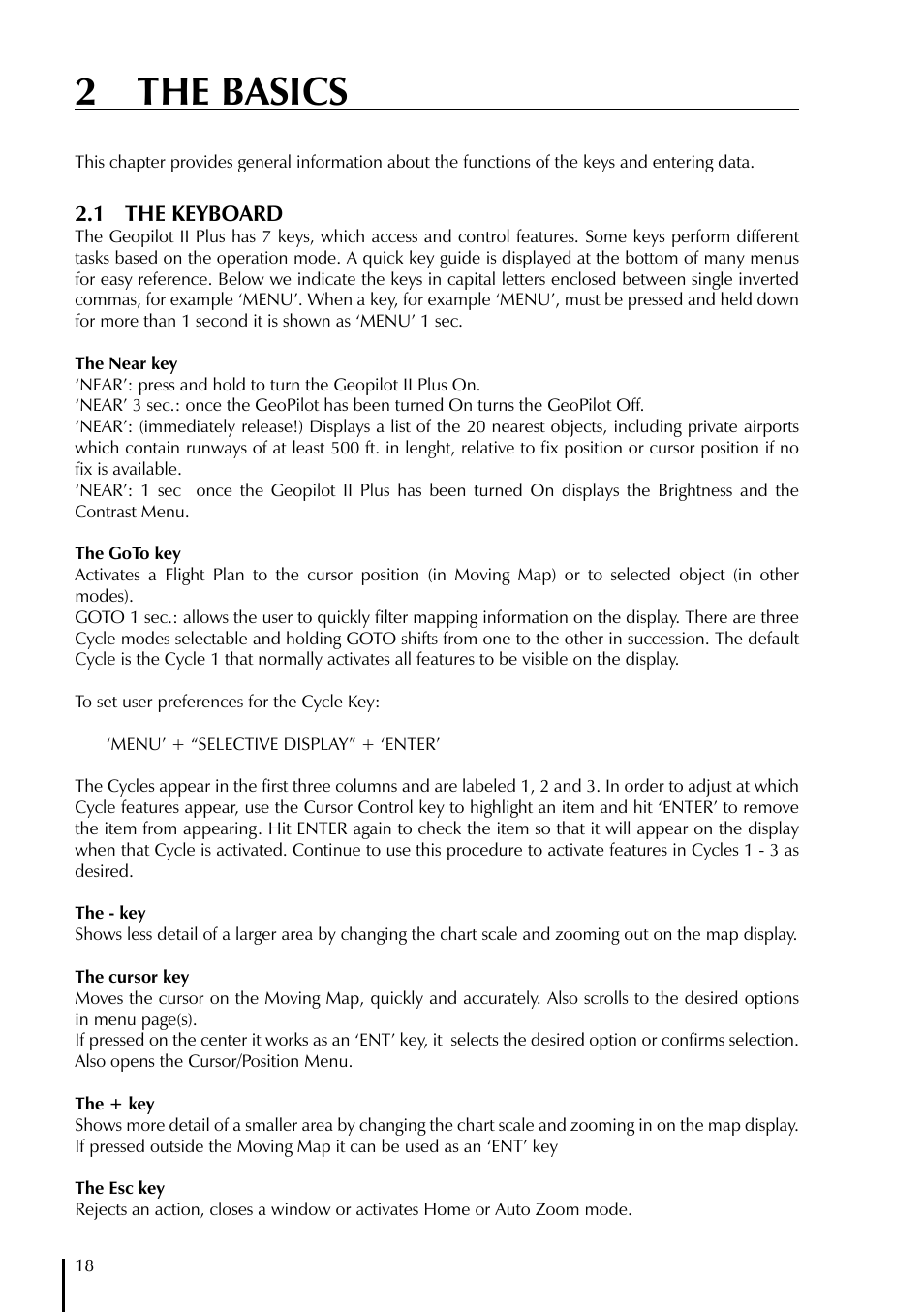 2 the basics | AvMap GeoPilot II Plus User Manual | Page 18 / 94