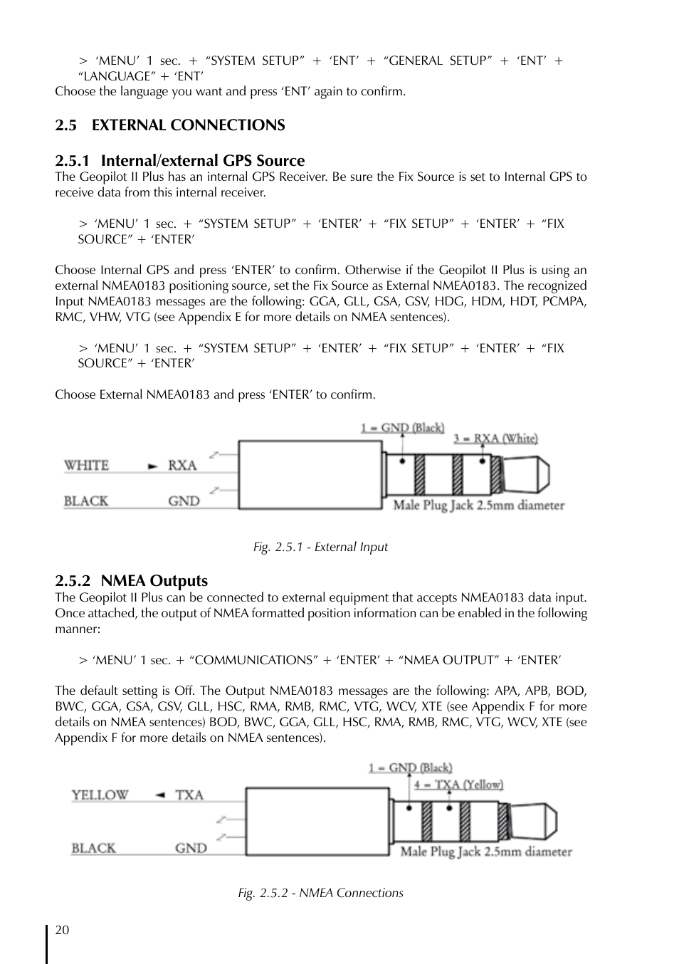 2 nmea outputs | AvMap GeoPilot II Plus User Manual | Page 20 / 94