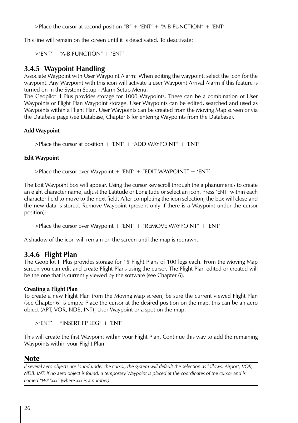 5 waypoint handling, 6 flight plan | AvMap GeoPilot II Plus User Manual | Page 26 / 94