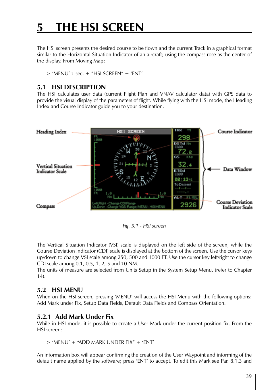 5 the hsi screen | AvMap GeoPilot II Plus User Manual | Page 39 / 94