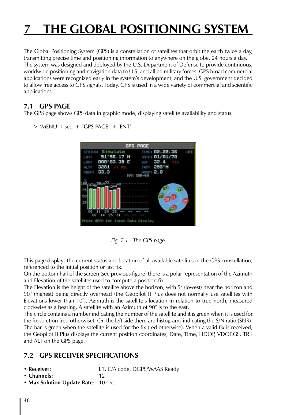 7 the global positioning system | AvMap GeoPilot II Plus User Manual | Page 46 / 94