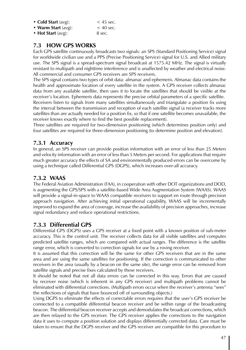 3 how gps works, 1 accuracy, 2 waas | 3 differential gps | AvMap GeoPilot II Plus User Manual | Page 47 / 94