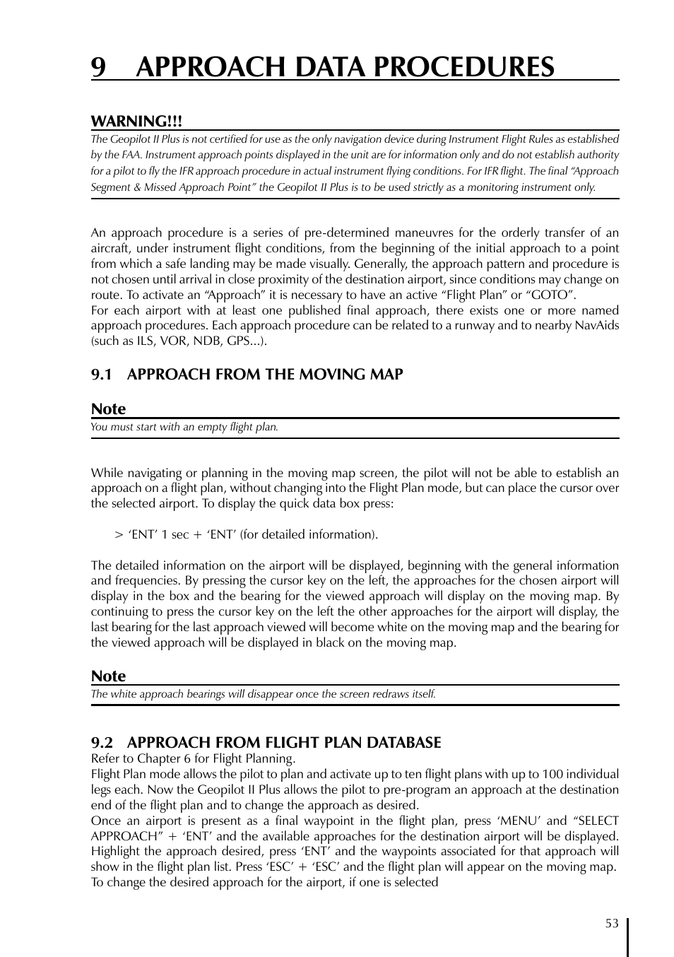 9 approach data procedures | AvMap GeoPilot II Plus User Manual | Page 53 / 94