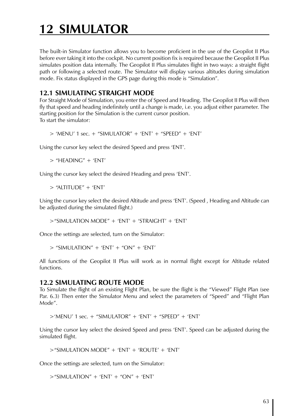 12 simulator | AvMap GeoPilot II Plus User Manual | Page 63 / 94