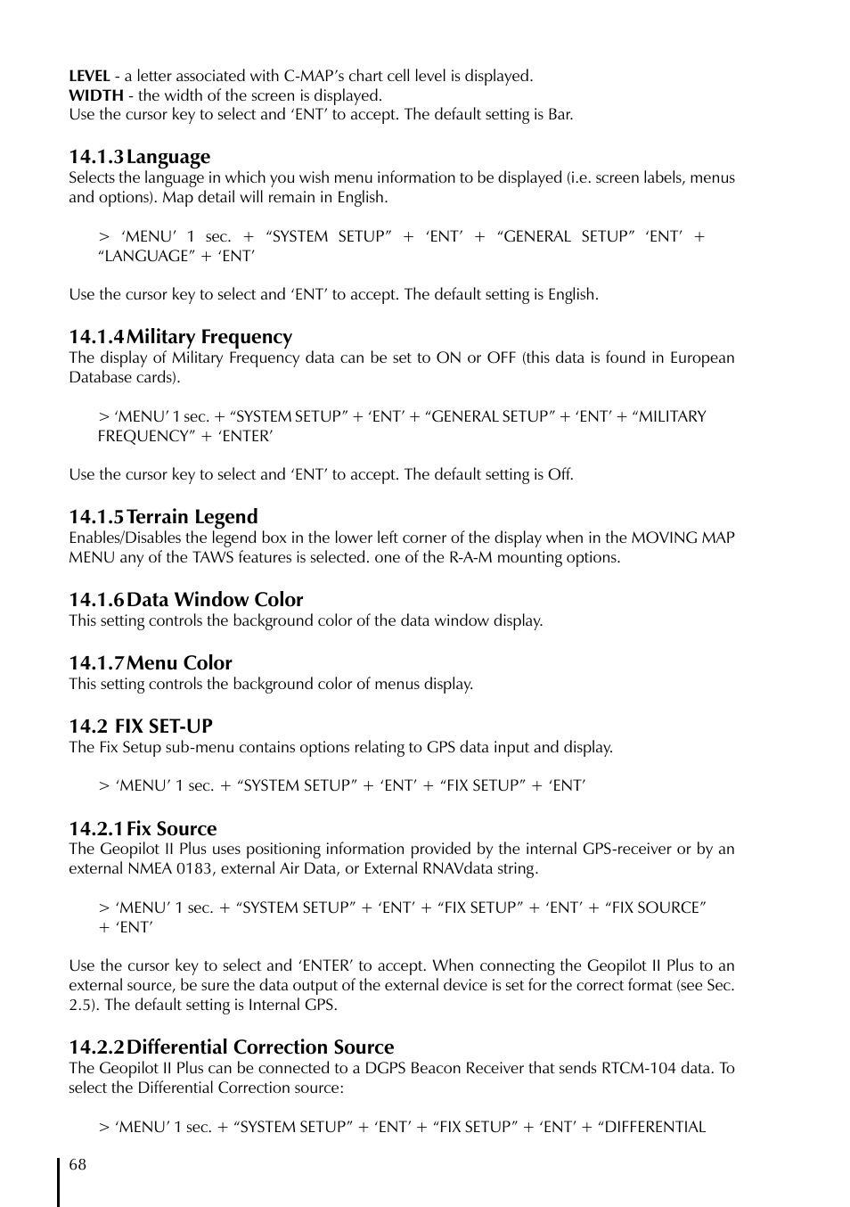 AvMap GeoPilot II Plus User Manual | Page 68 / 94