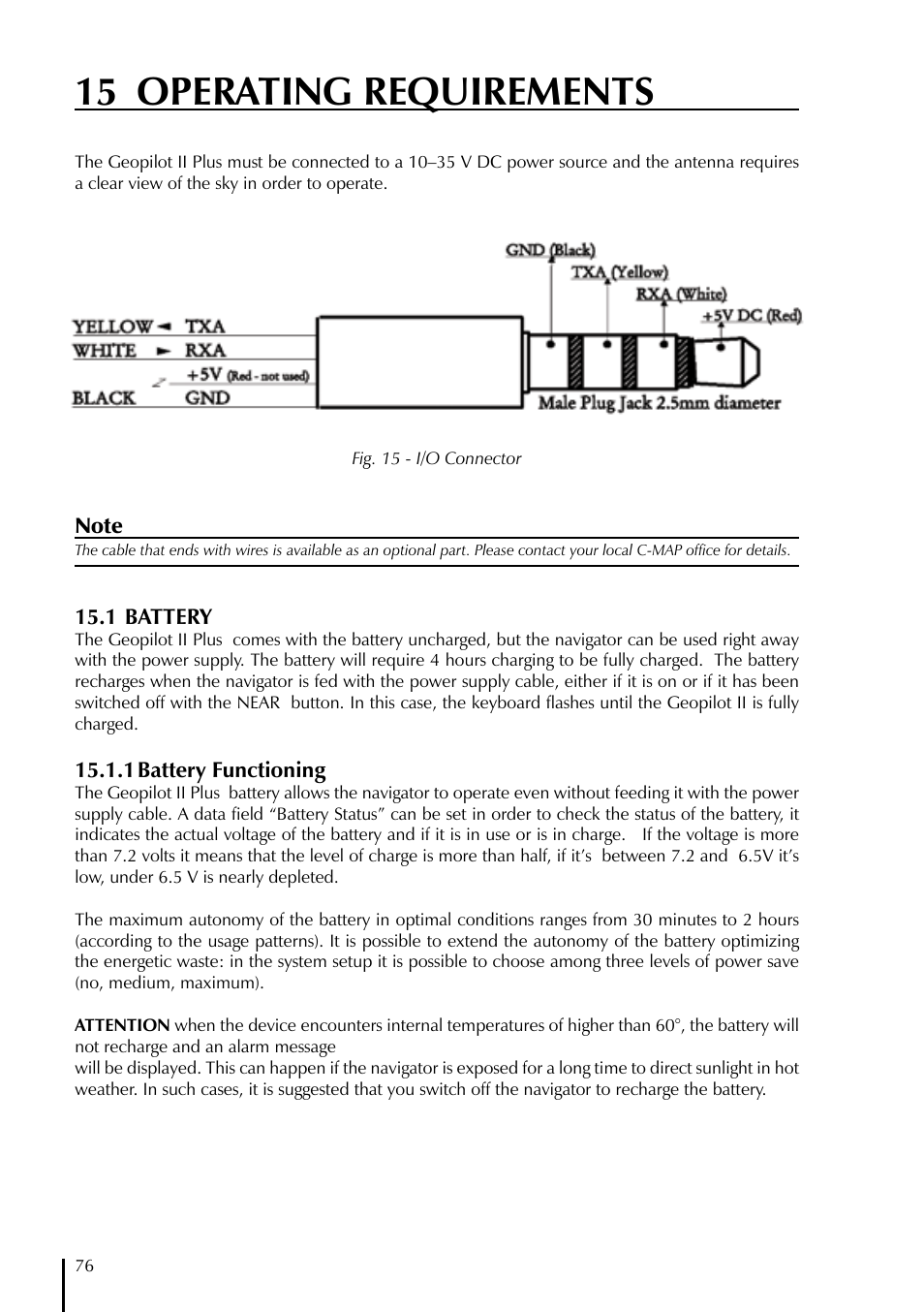 15 operating requirements | AvMap GeoPilot II Plus User Manual | Page 76 / 94