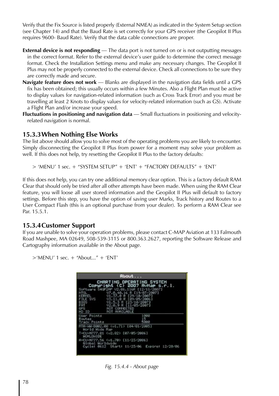 3 when nothing else works, 4 customer support | AvMap GeoPilot II Plus User Manual | Page 78 / 94