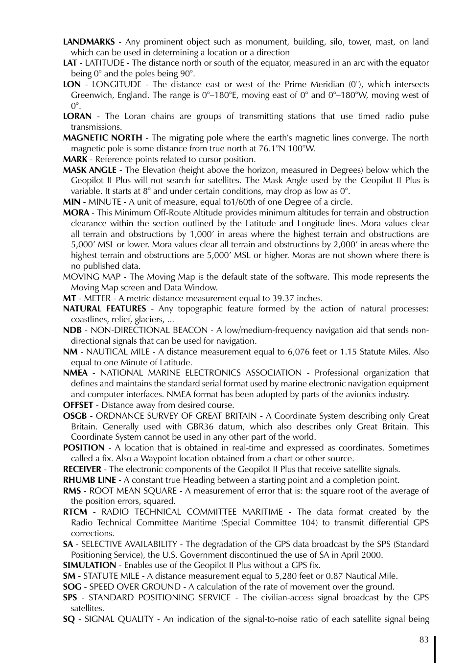 AvMap GeoPilot II Plus User Manual | Page 83 / 94