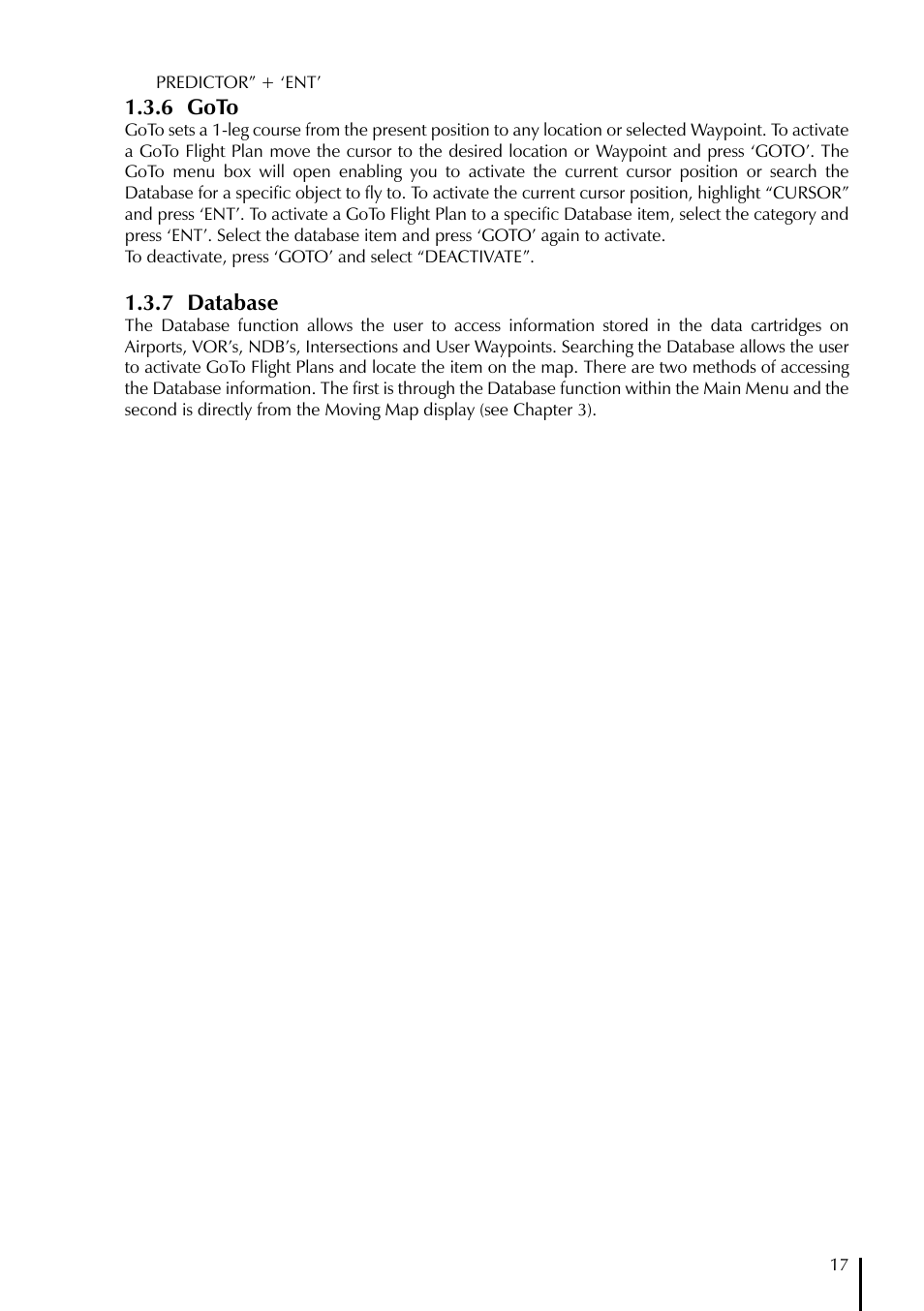 6 goto, 7 database | AvMap GeoPilot II User Manual | Page 17 / 92