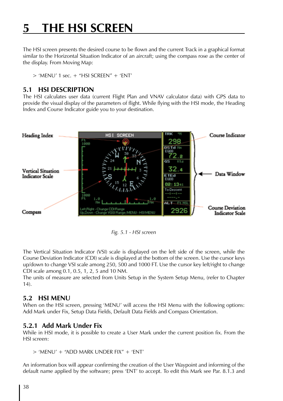 5 the hsi screen | AvMap GeoPilot II User Manual | Page 38 / 92