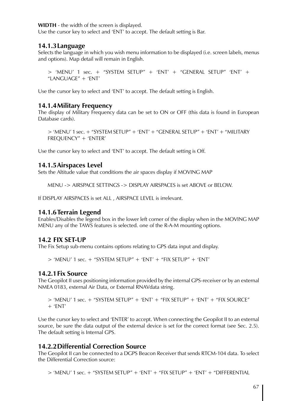 AvMap GeoPilot II User Manual | Page 67 / 92
