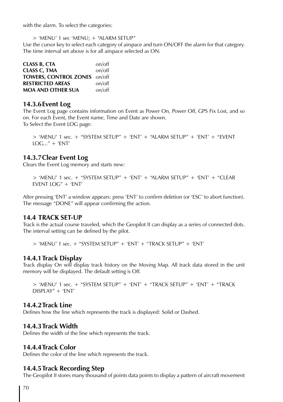 AvMap GeoPilot II User Manual | Page 70 / 92