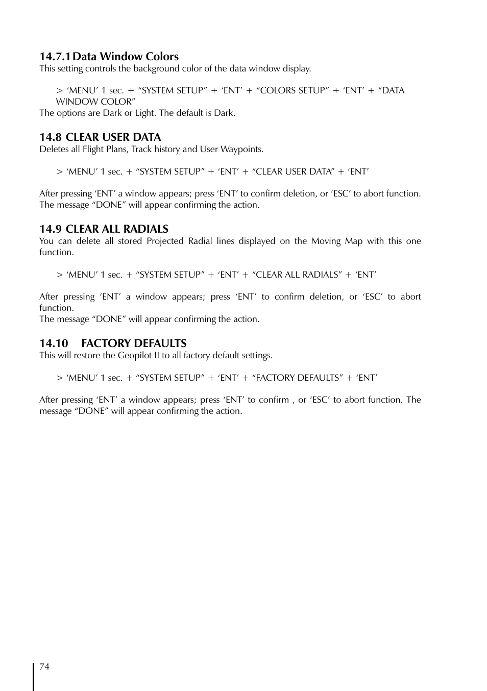 AvMap GeoPilot II User Manual | Page 74 / 92