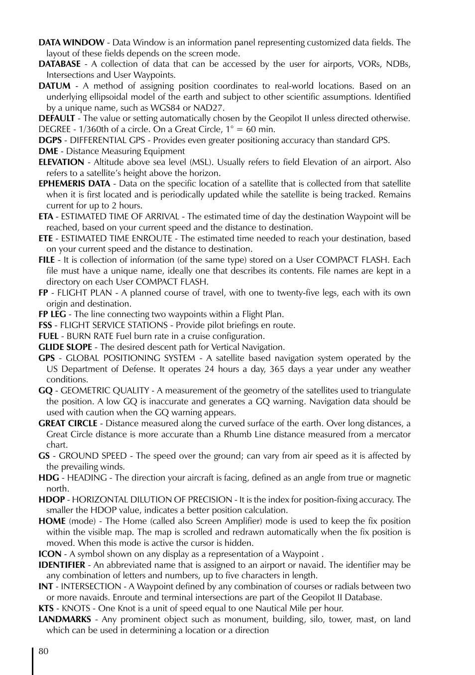 AvMap GeoPilot II User Manual | Page 80 / 92