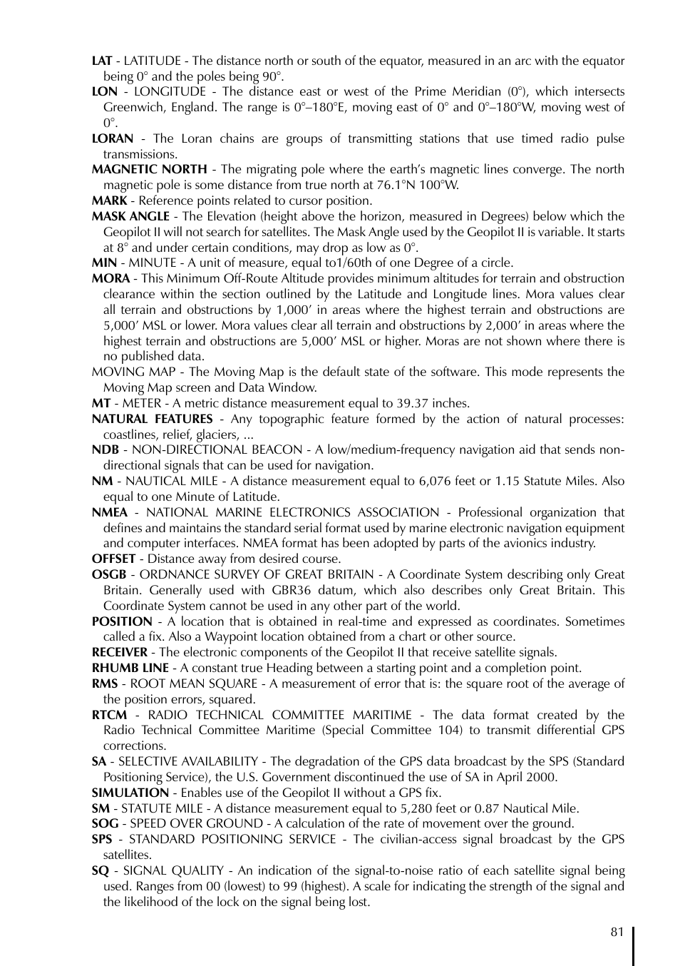 AvMap GeoPilot II User Manual | Page 81 / 92