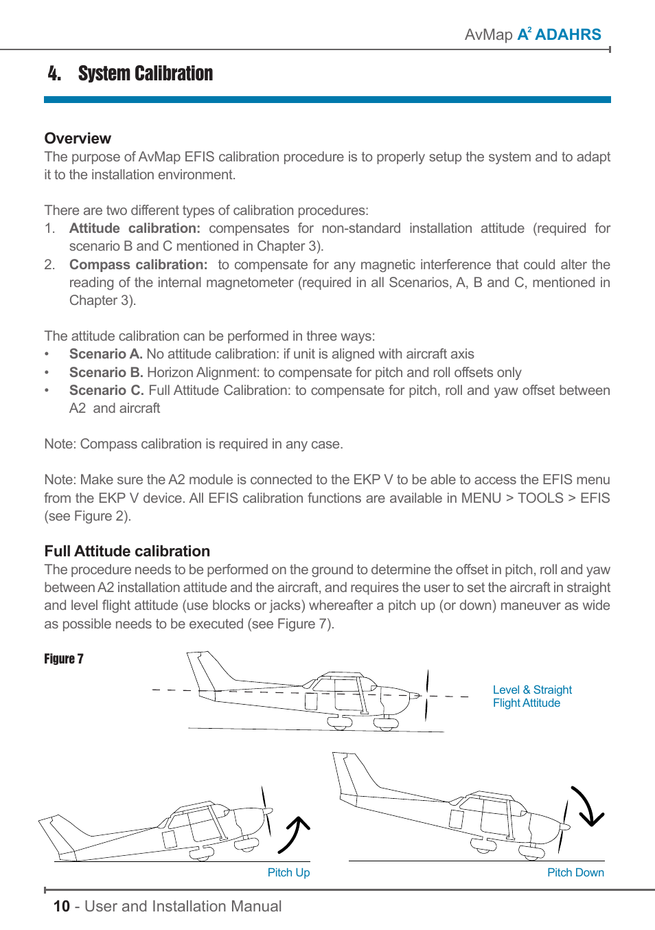 System calibration | AvMap A2 ADAHRS User Manual | Page 10 / 16
