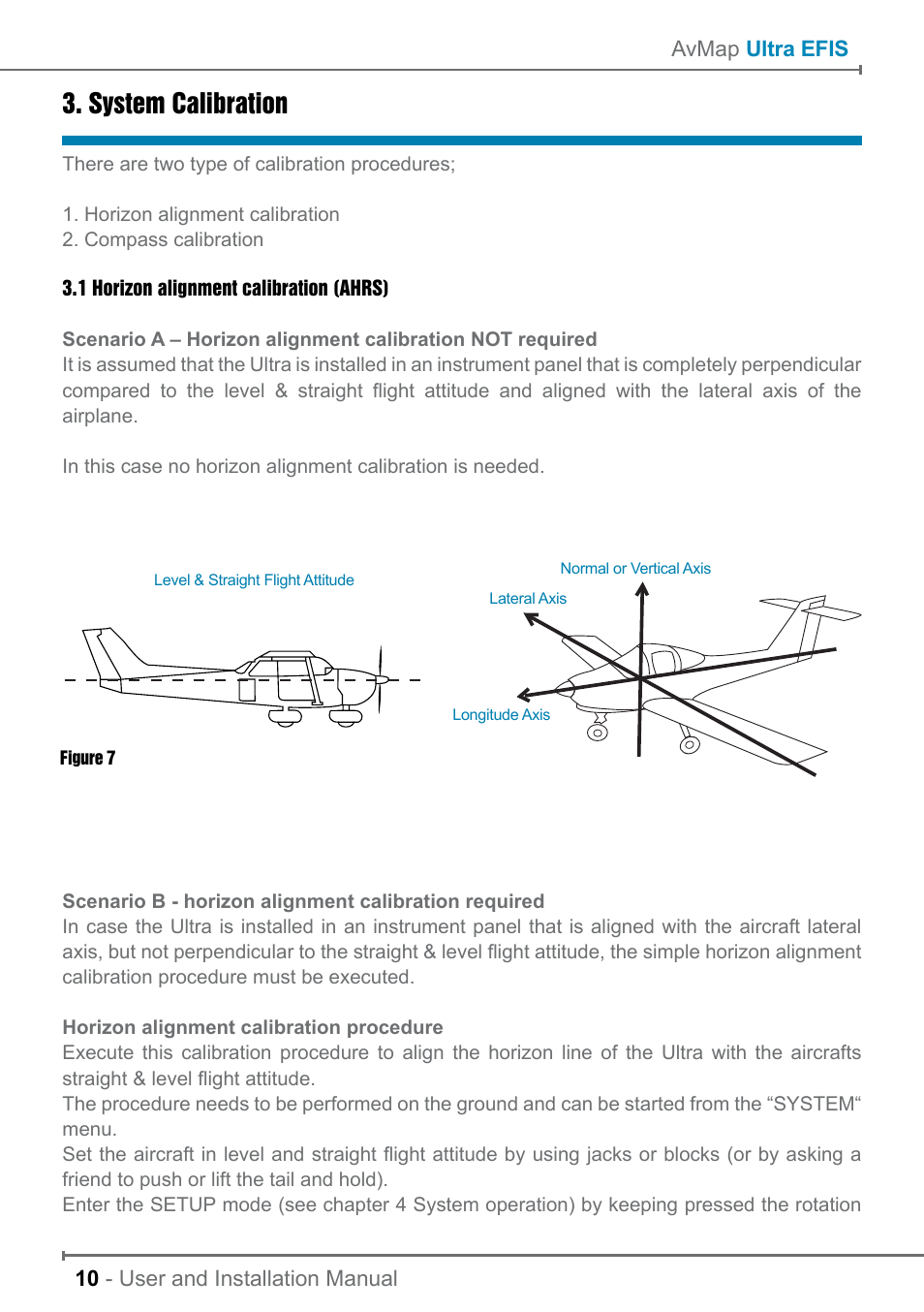 System calibration | AvMap ULTRA UX0EFS3XAM User Manual | Page 10 / 24