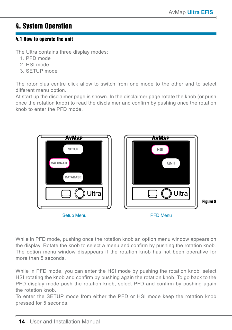 System operation | AvMap ULTRA UX0EFS3XAM User Manual | Page 14 / 24