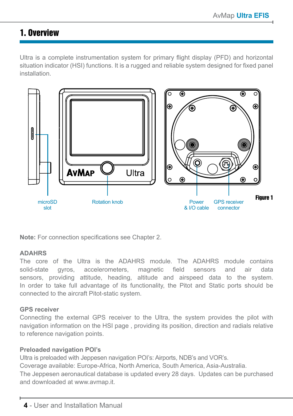 Overview | AvMap ULTRA UX0EFS2XAM User Manual | Page 4 / 24