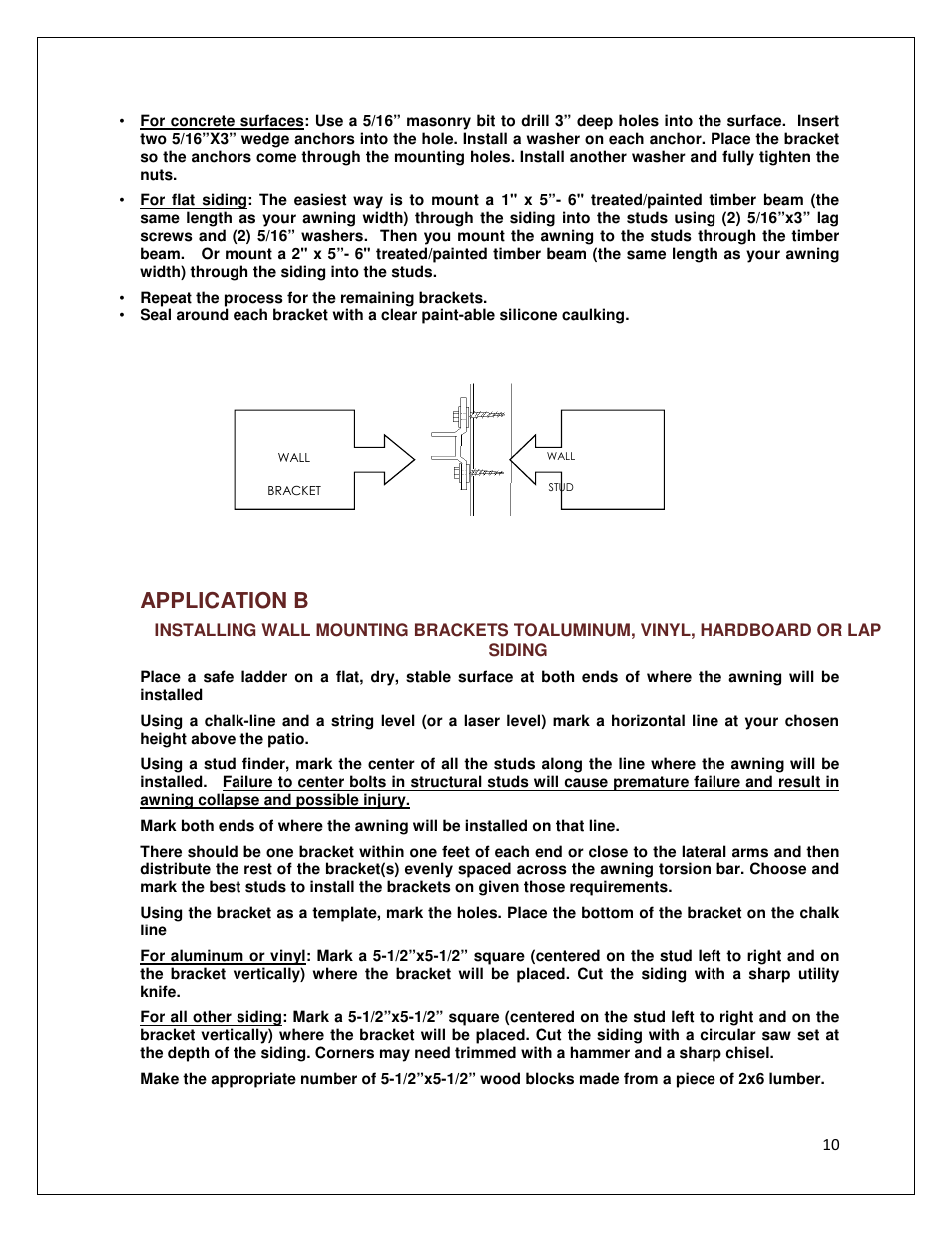 Application b | Awntech DESTIN User Manual | Page 10 / 35