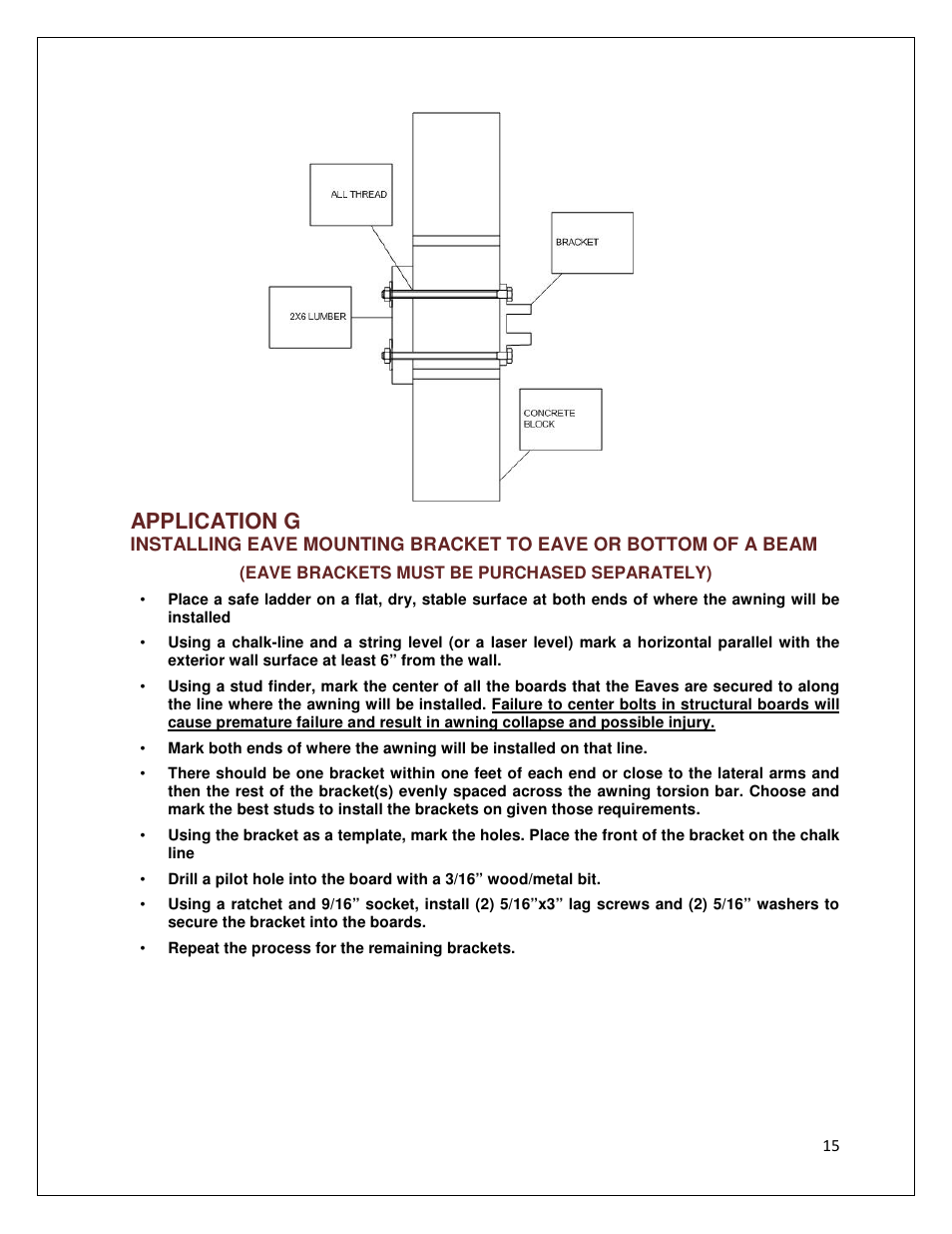 Application g | Awntech DESTIN User Manual | Page 15 / 35