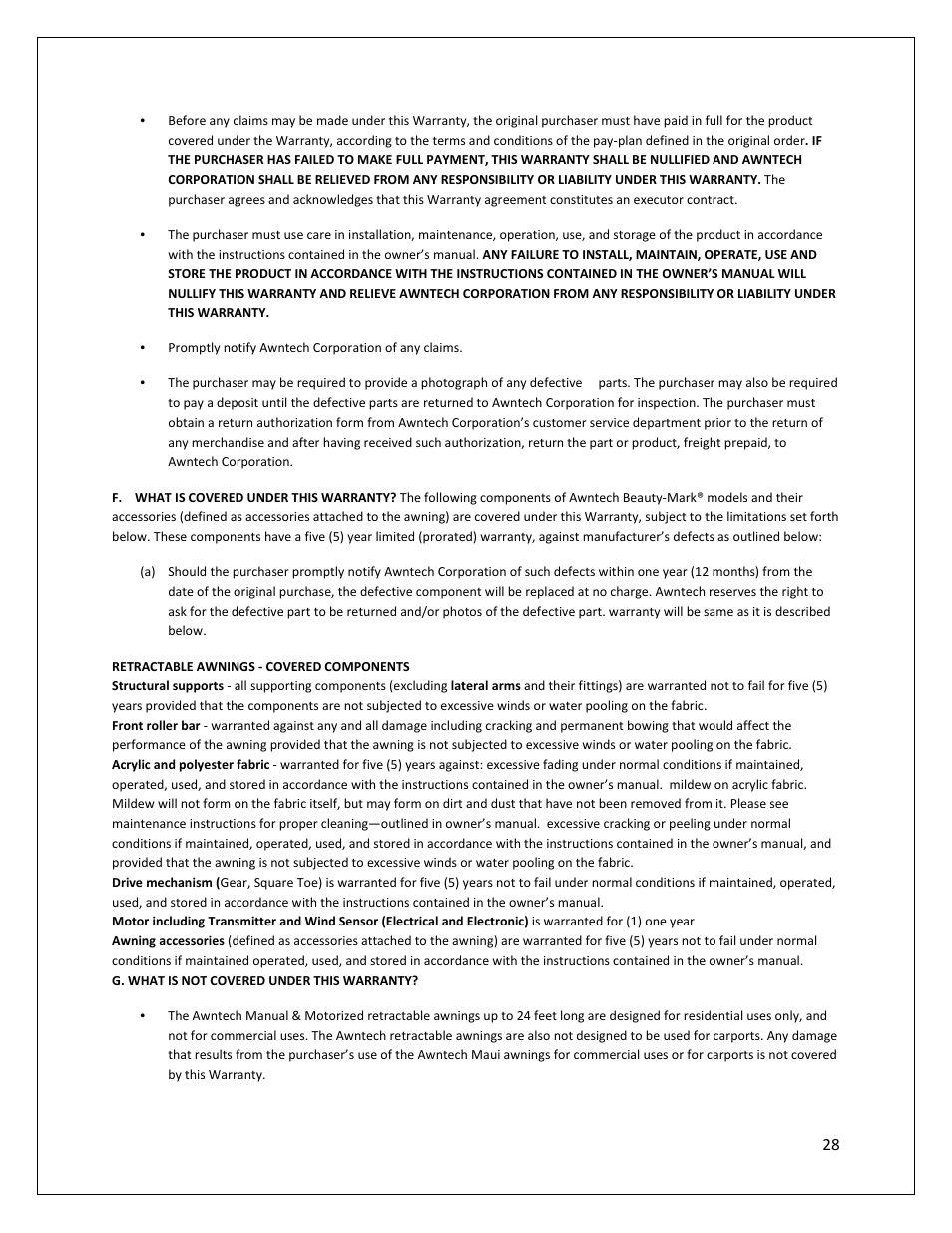 Awntech DESTIN User Manual | Page 28 / 35