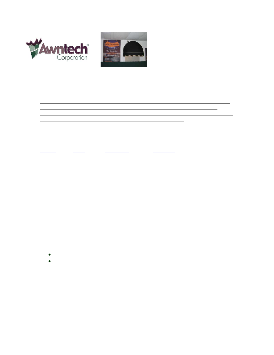 Awntech Bostonian RB8 User Manual | 7 pages