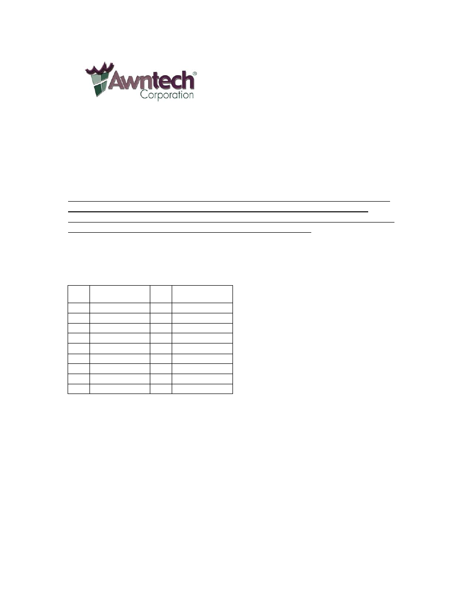 Awntech Chicago RC44 User Manual | 8 pages