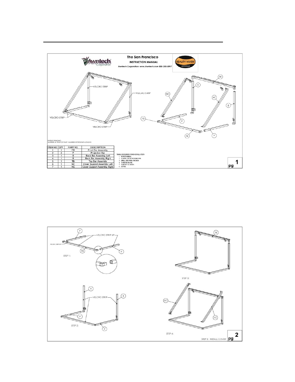 Awntech SanFrancisco Series User Manual | Page 7 / 8