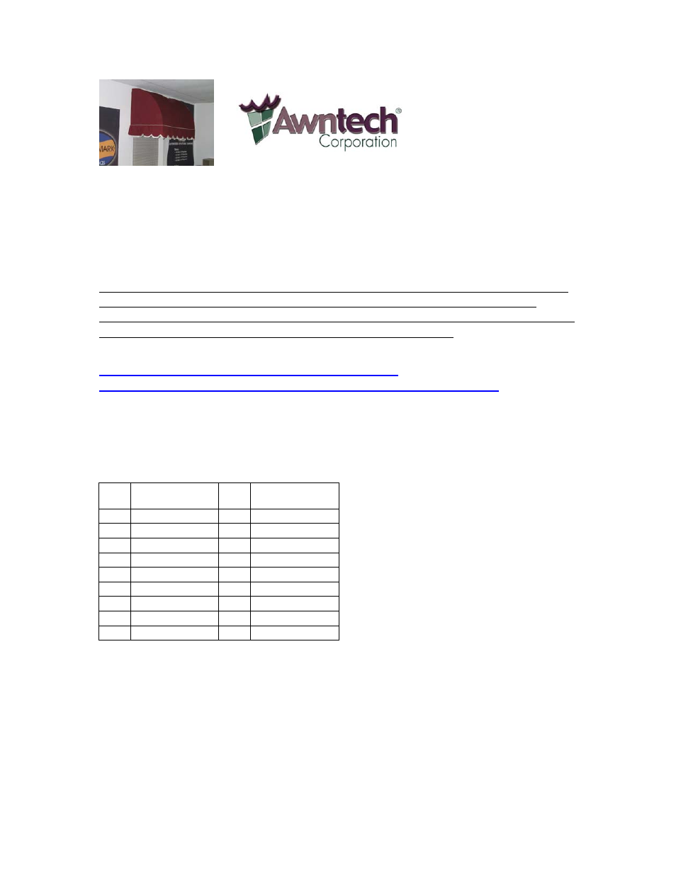 Awntech Savannah Series User Manual | 10 pages