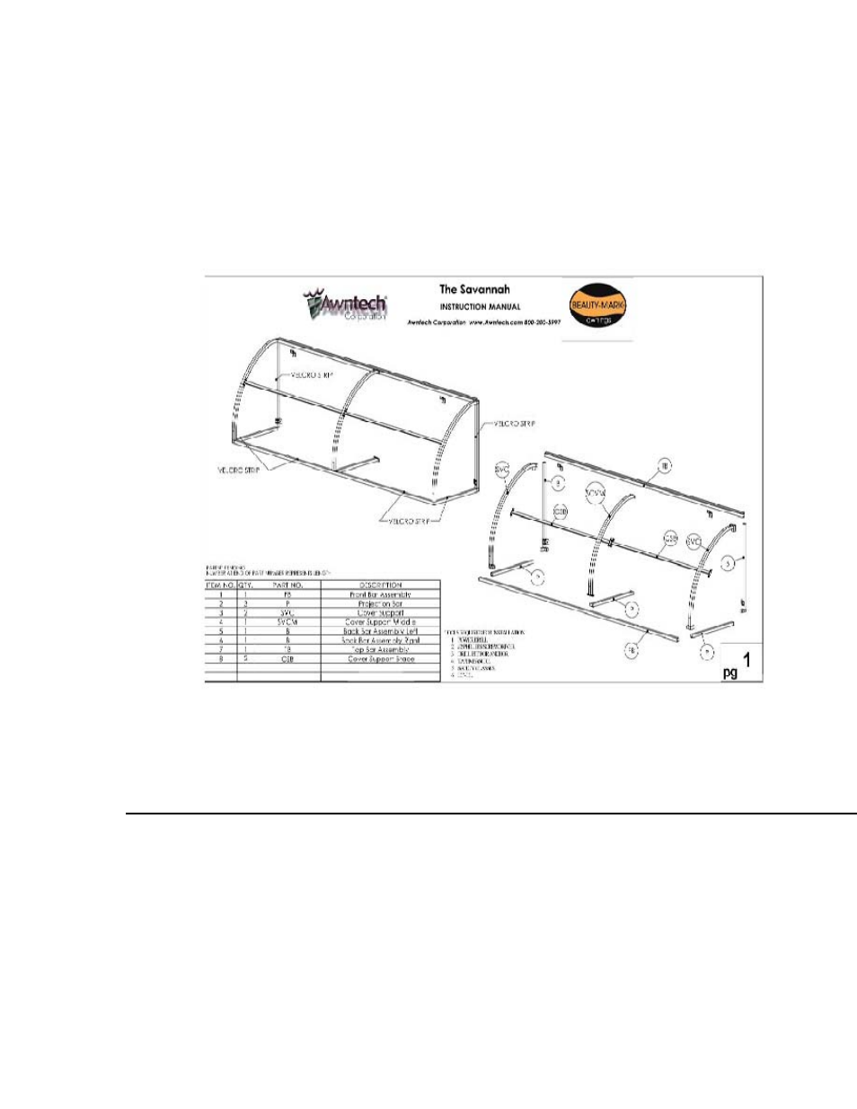 Awntech Savannah Series User Manual | Page 10 / 10