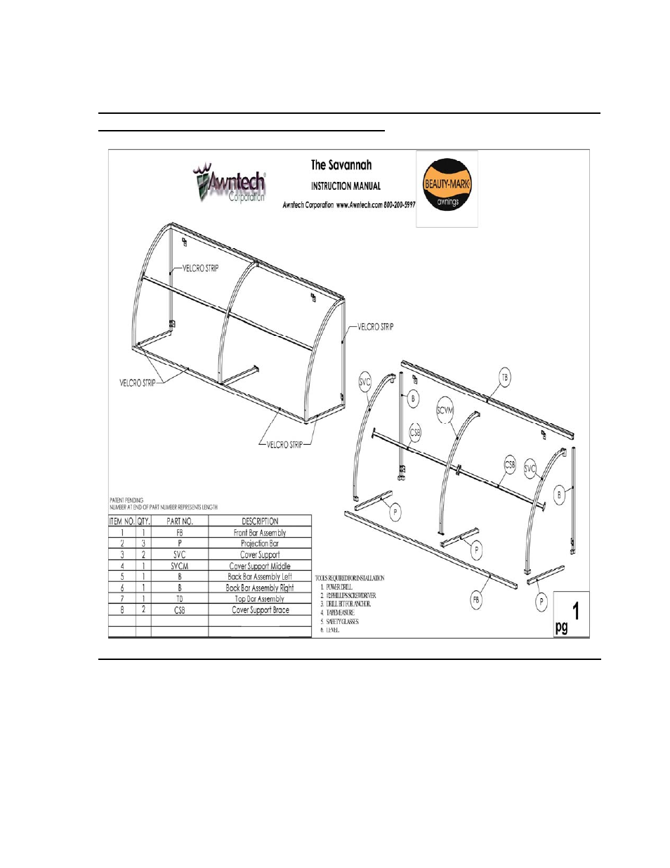 Awntech Savannah Series User Manual | Page 9 / 10