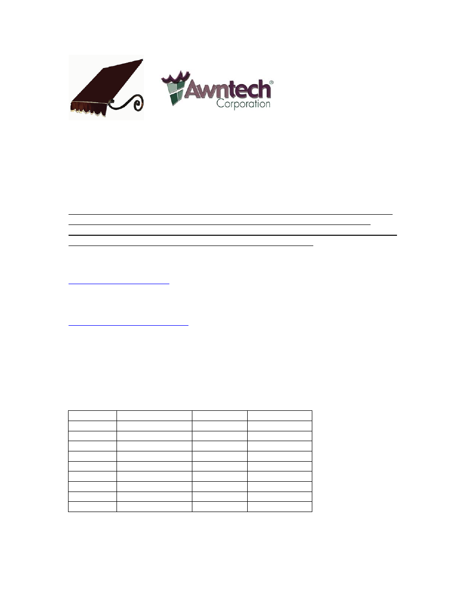 Awntech Charleston Series User Manual | 7 pages