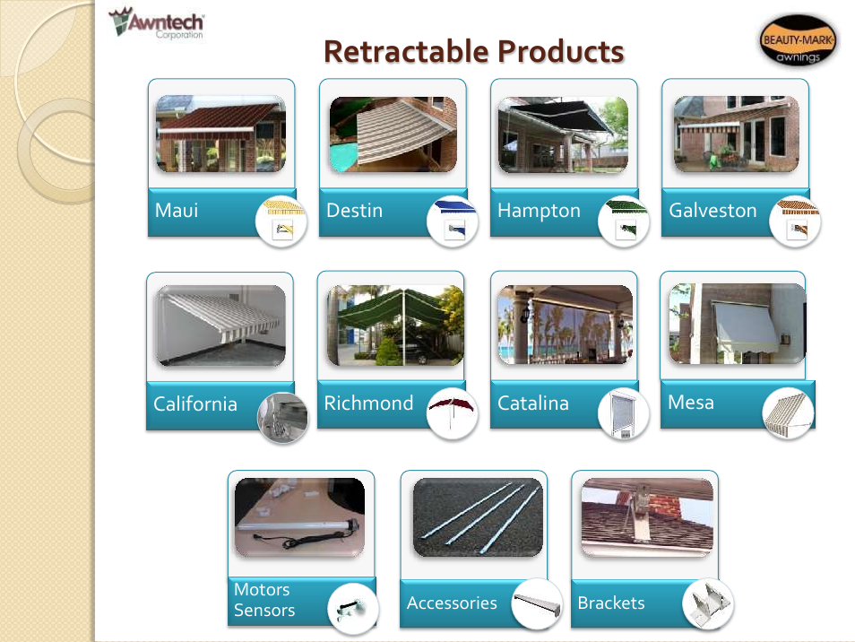 Retractable products | Awntech Bahama User Manual | Page 3 / 34