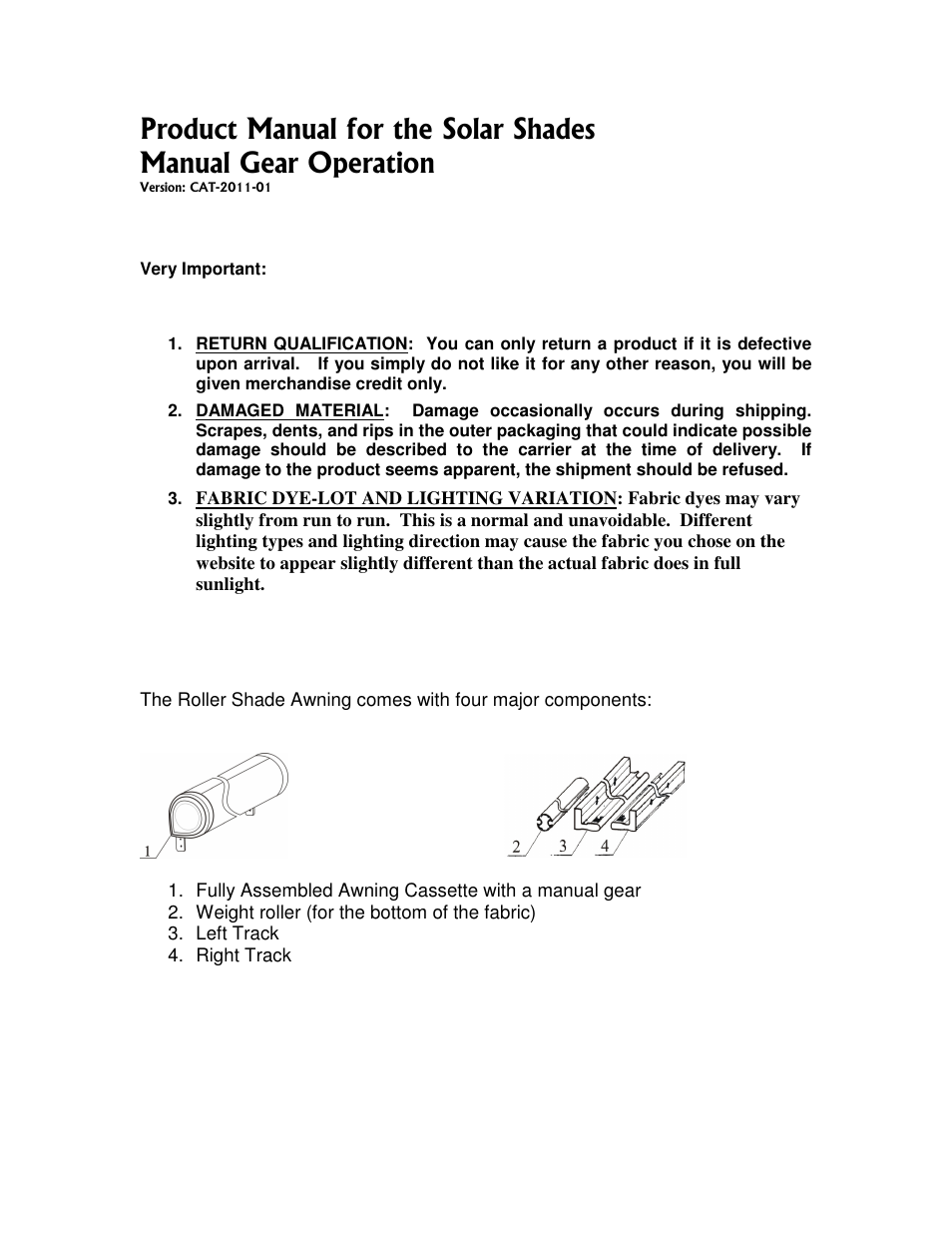 Awntech Catalina Solar Shade User Manual | 5 pages