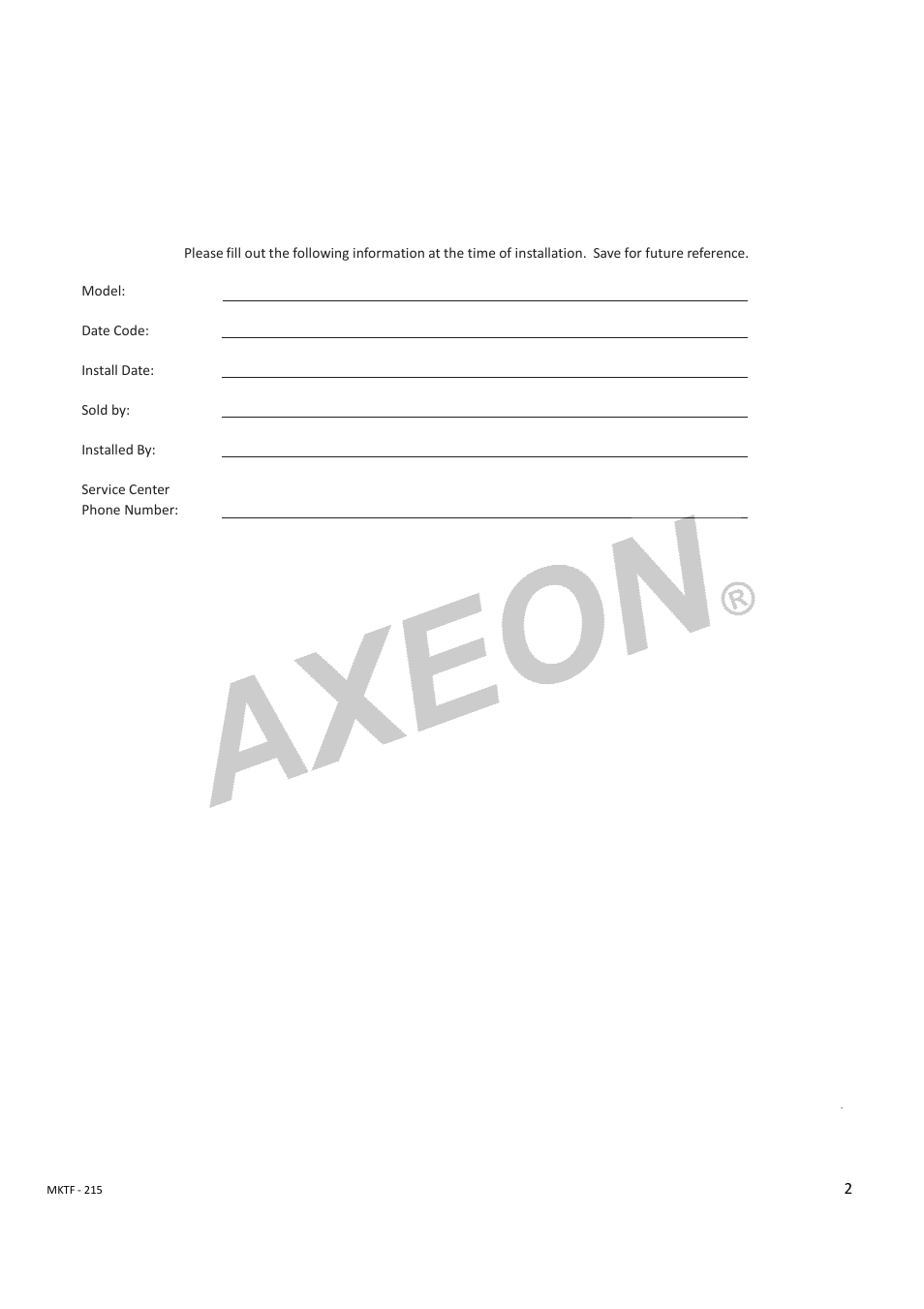 AXEON CRO-Series User Manual | Page 2 / 10