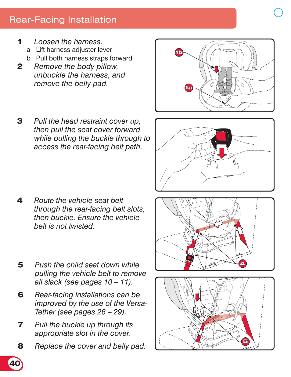 Rear-facing installation | Britax ADVOCATE 70 CS User Manual | Page 42 / 72