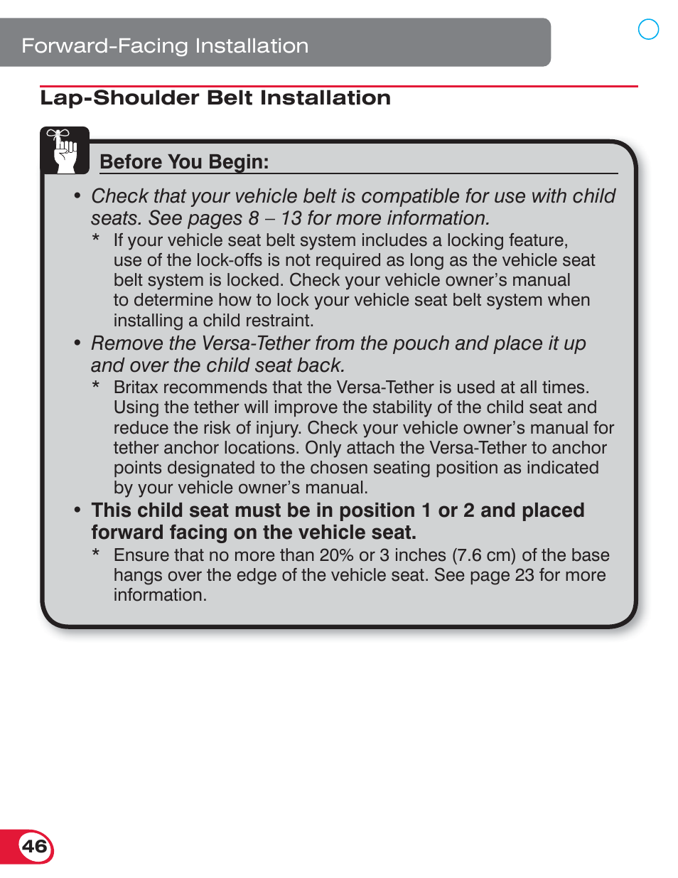 Britax ADVOCATE 70 CS User Manual | Page 48 / 72