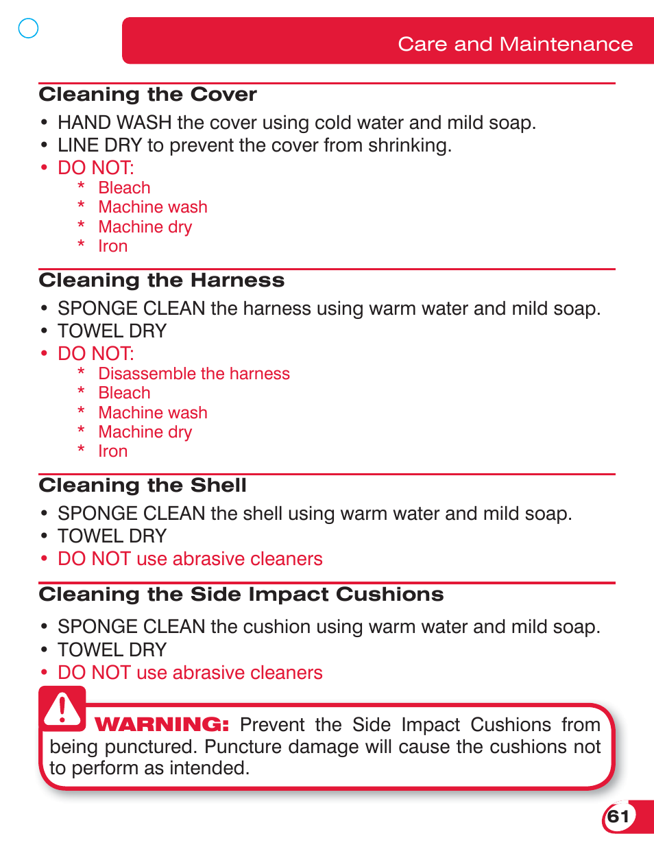 Britax ADVOCATE 70 CS User Manual | Page 63 / 72