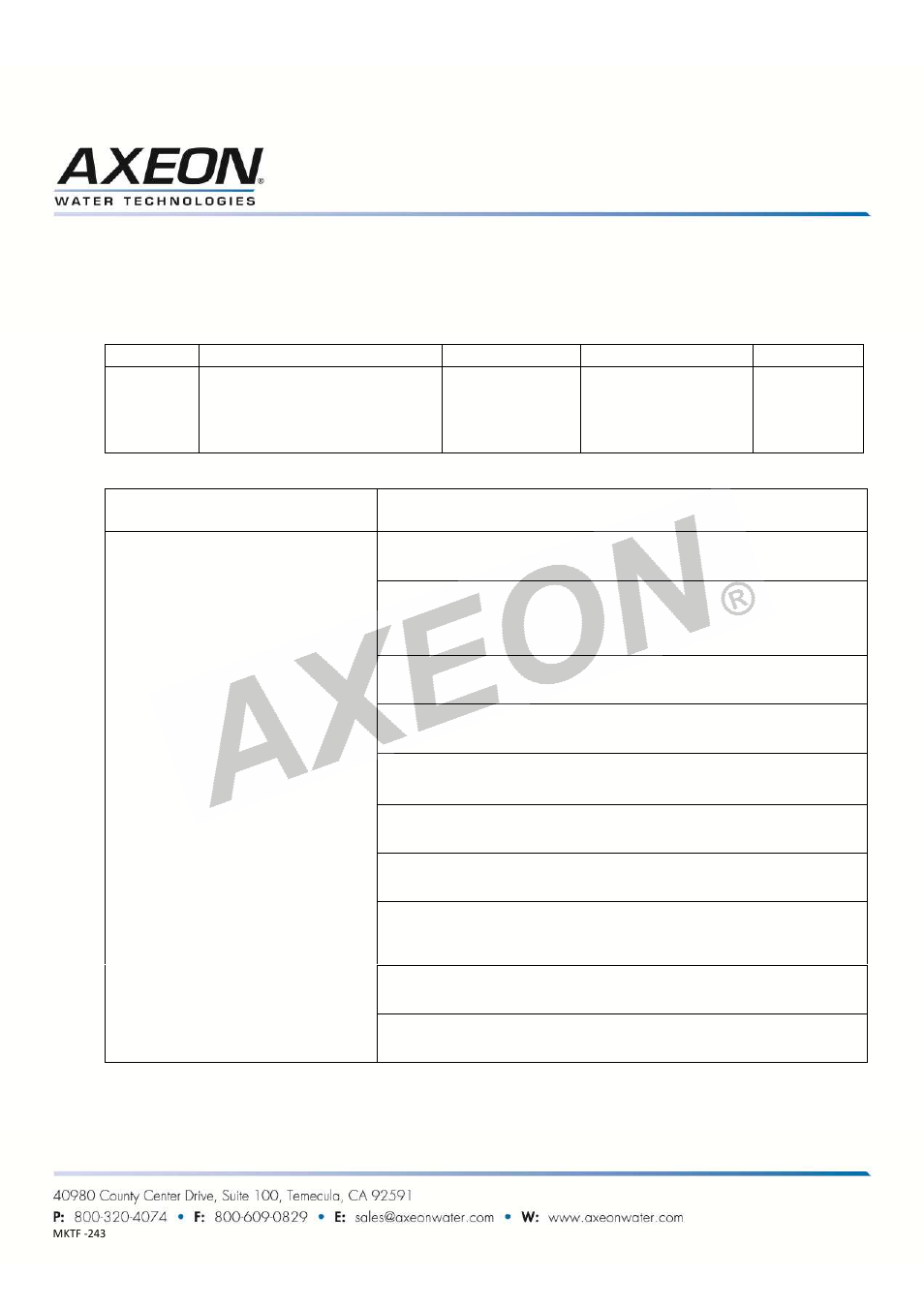 AXEON M-100 User Manual | 2 pages