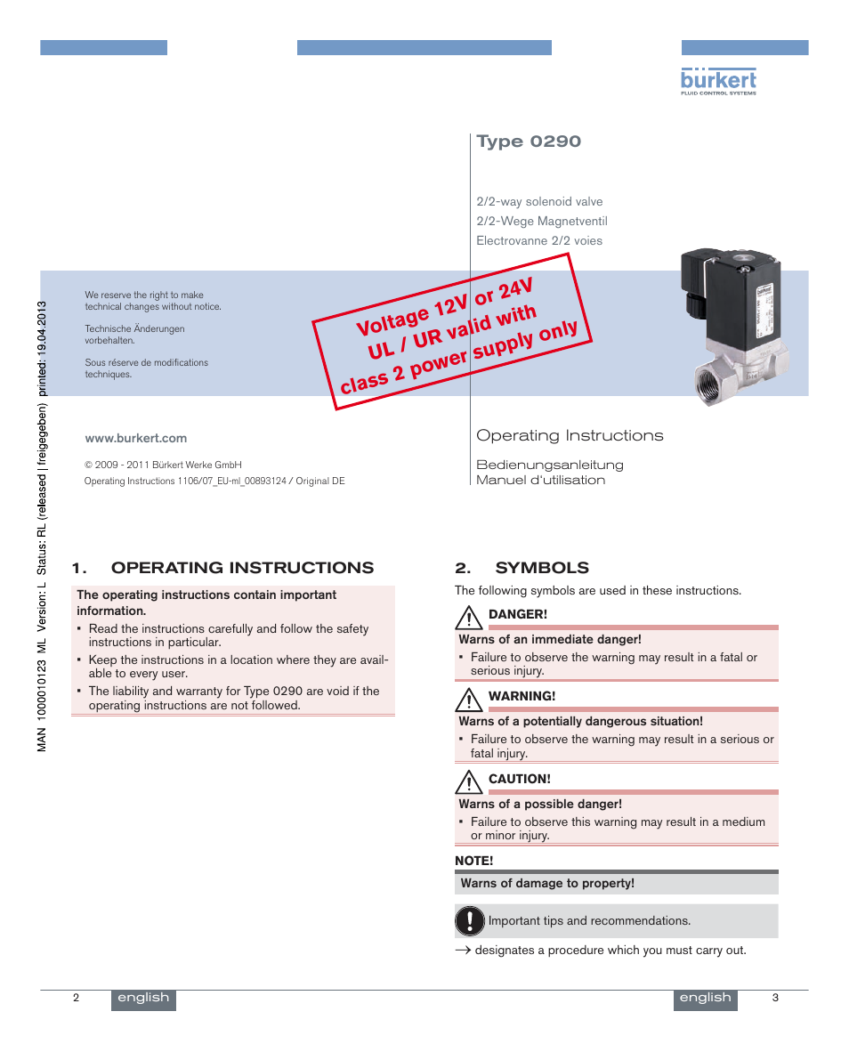 AXEON Burkert-Series User Manual | 21 pages