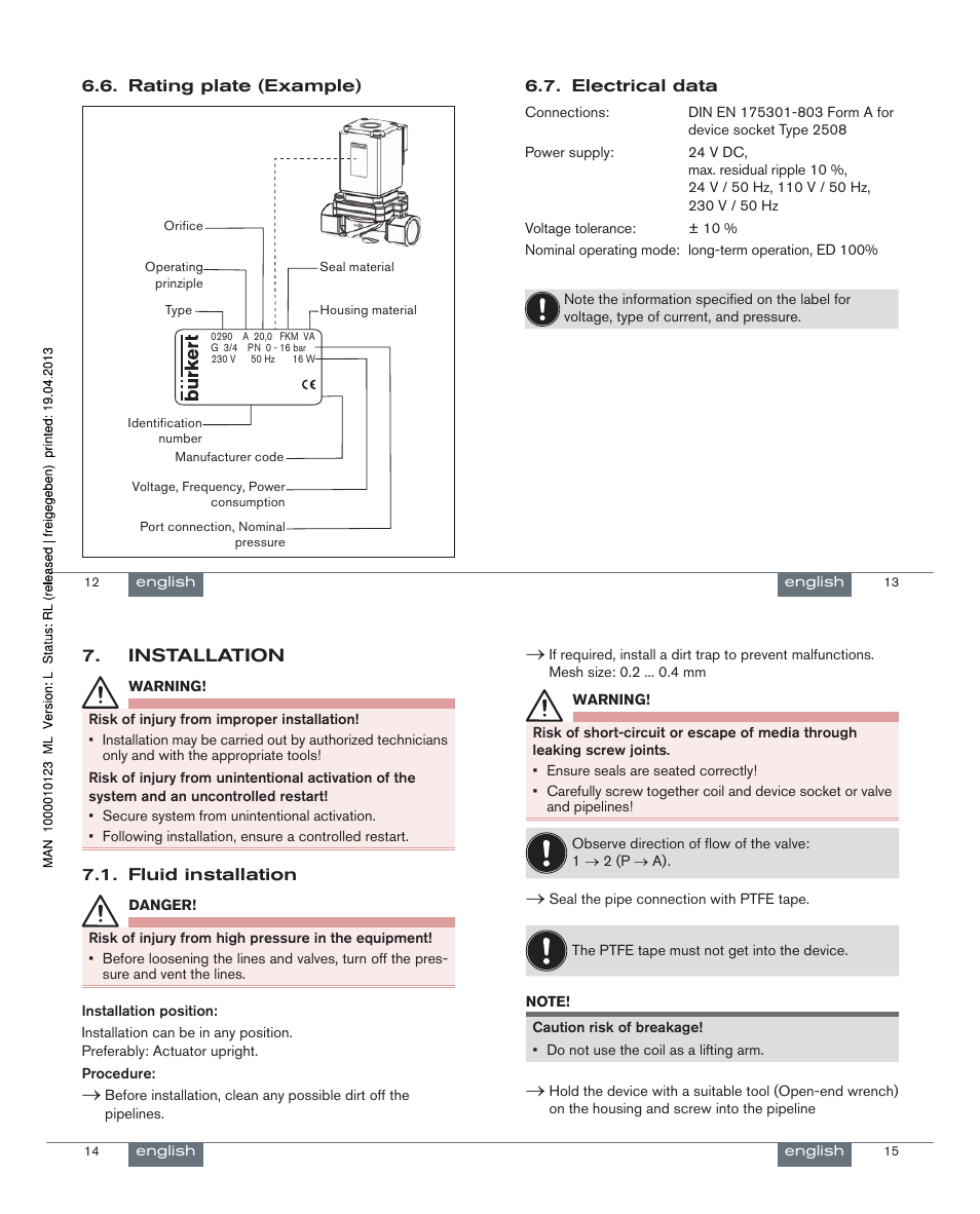 Installation | AXEON Burkert-Series User Manual | Page 4 / 21