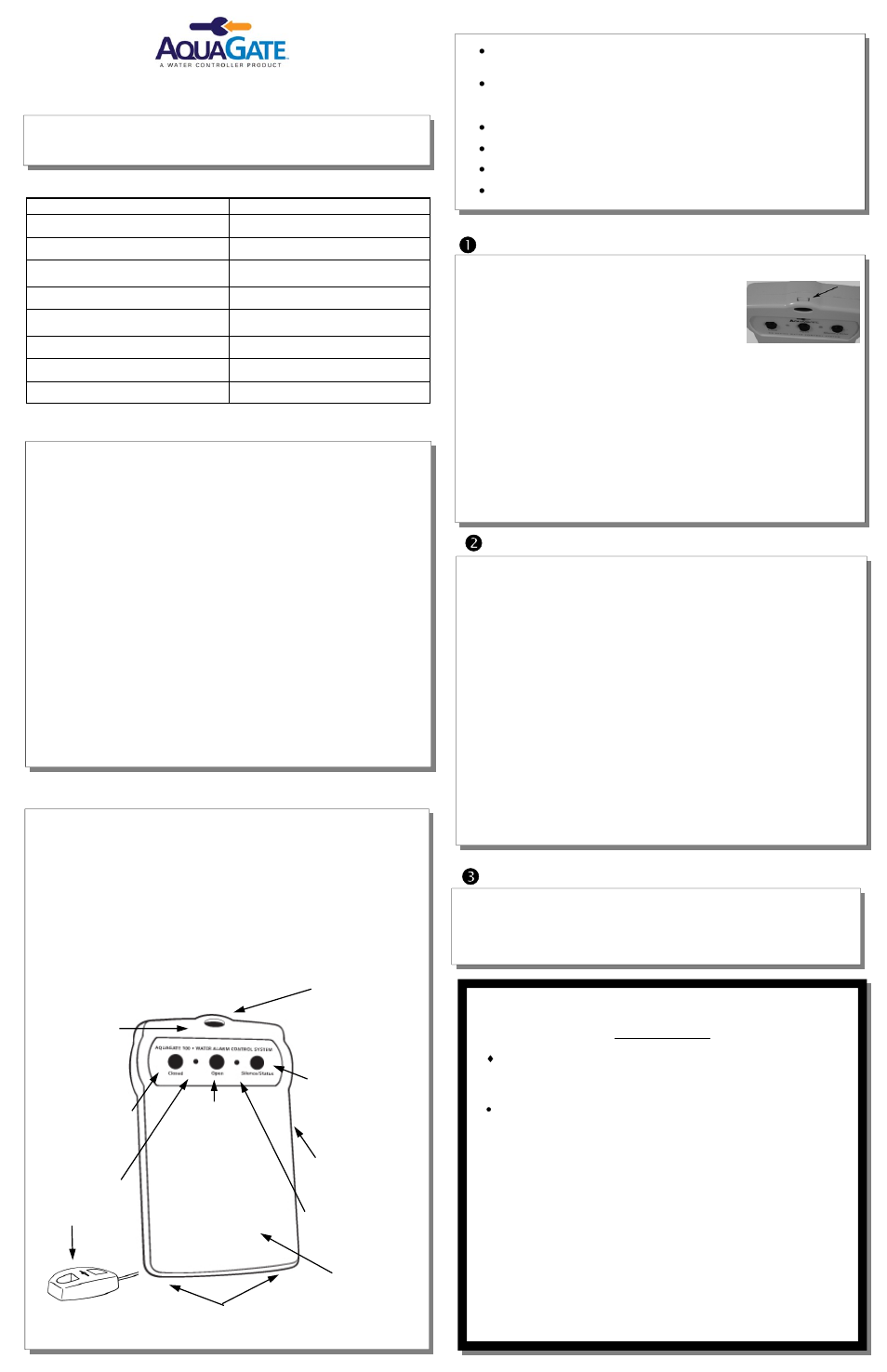 AXEON Aqua Gate Moisture Sensors User Manual | 2 pages