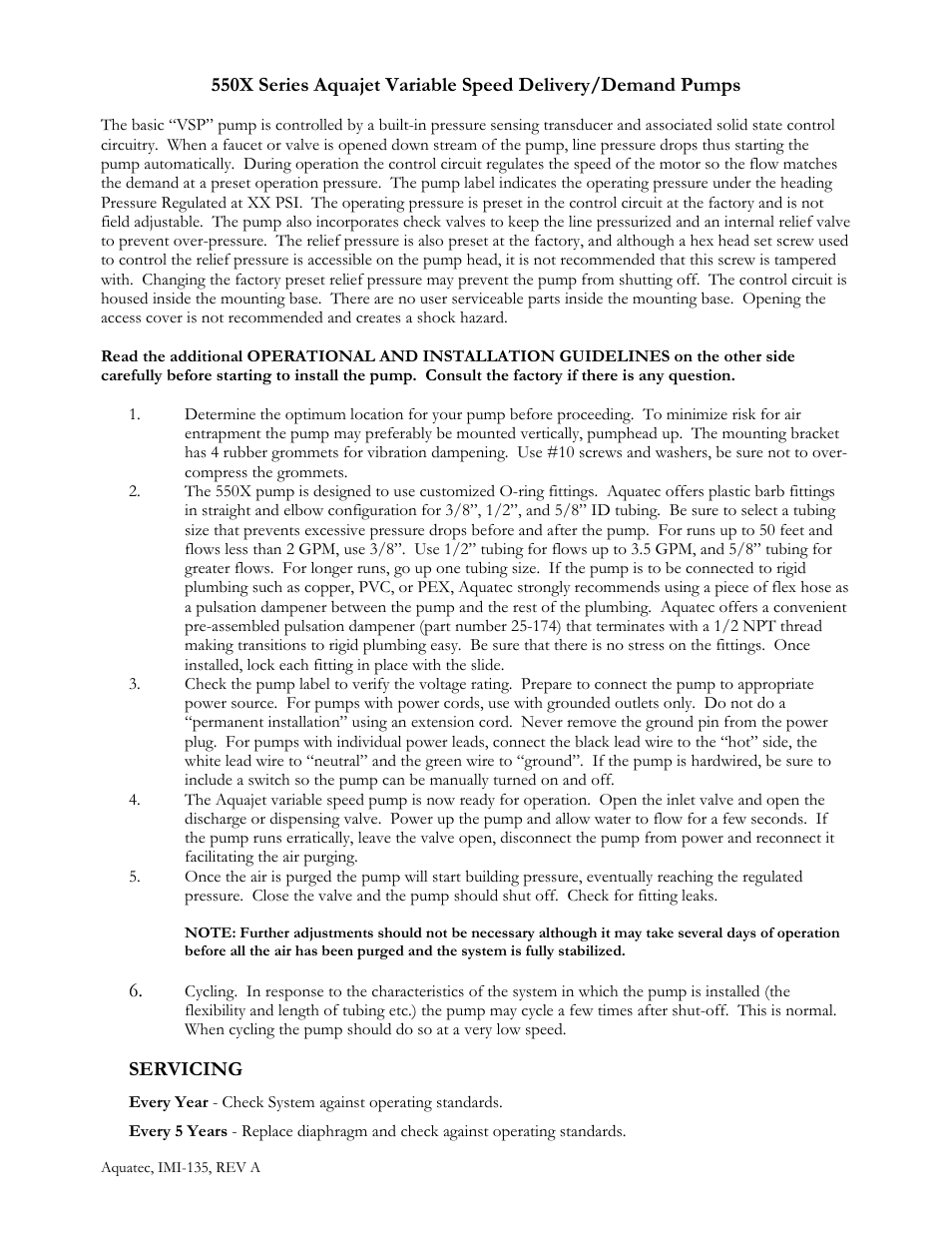 AXEON Aquatec 550-Series User Manual | 2 pages