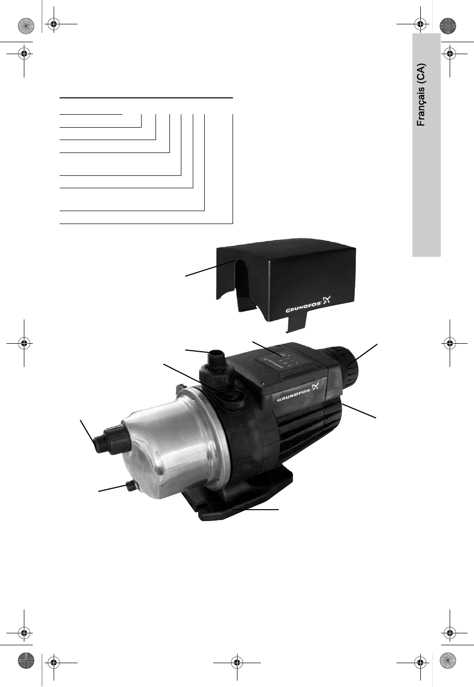 Identification, Désignation, Français (ca) 5. identification | AXEON Grundfos MQ-Series User Manual | Page 45 / 68