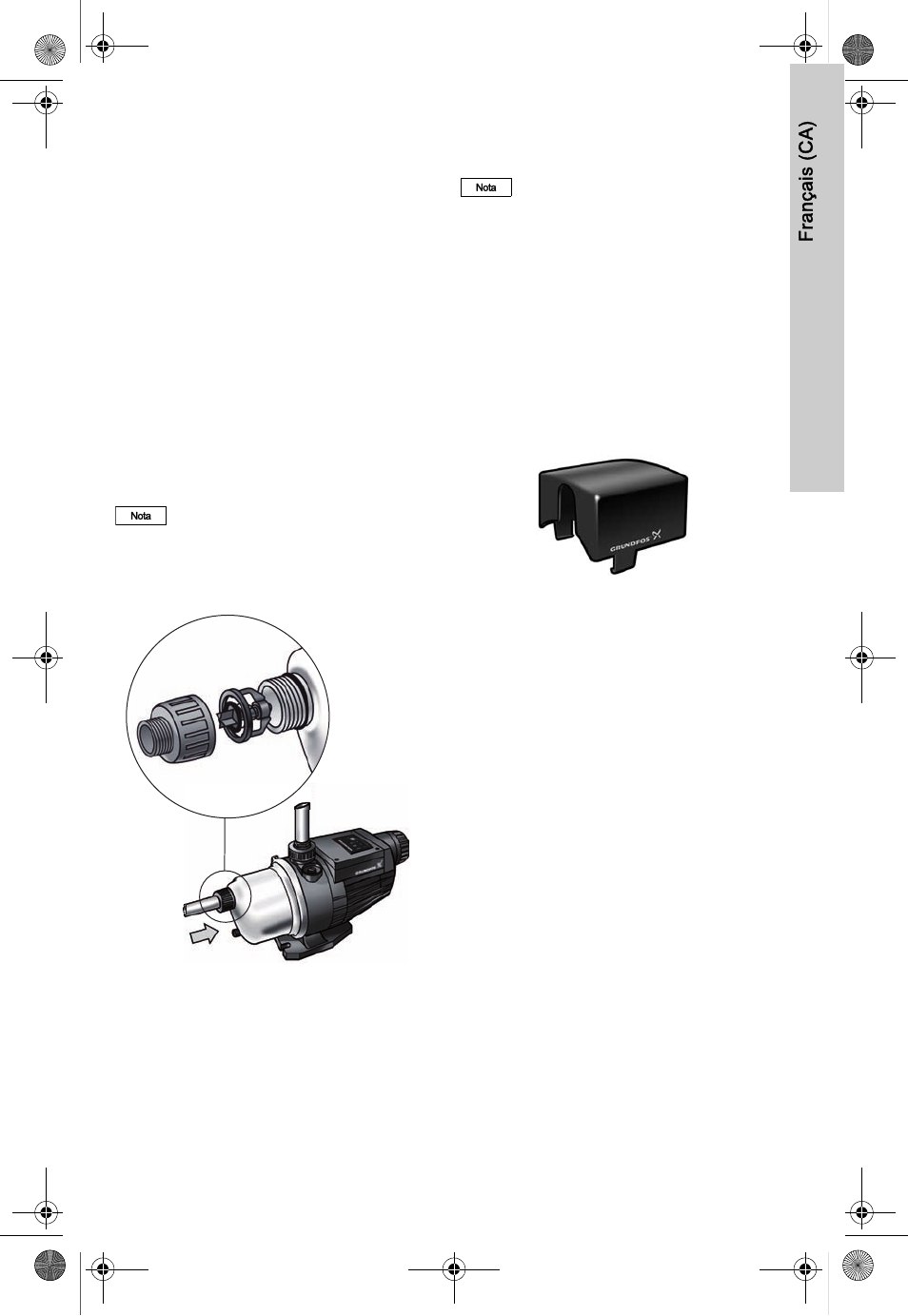 Couvercle de protection, 5 couvercle de protection, Français (ca) | AXEON Grundfos MQ-Series User Manual | Page 49 / 68