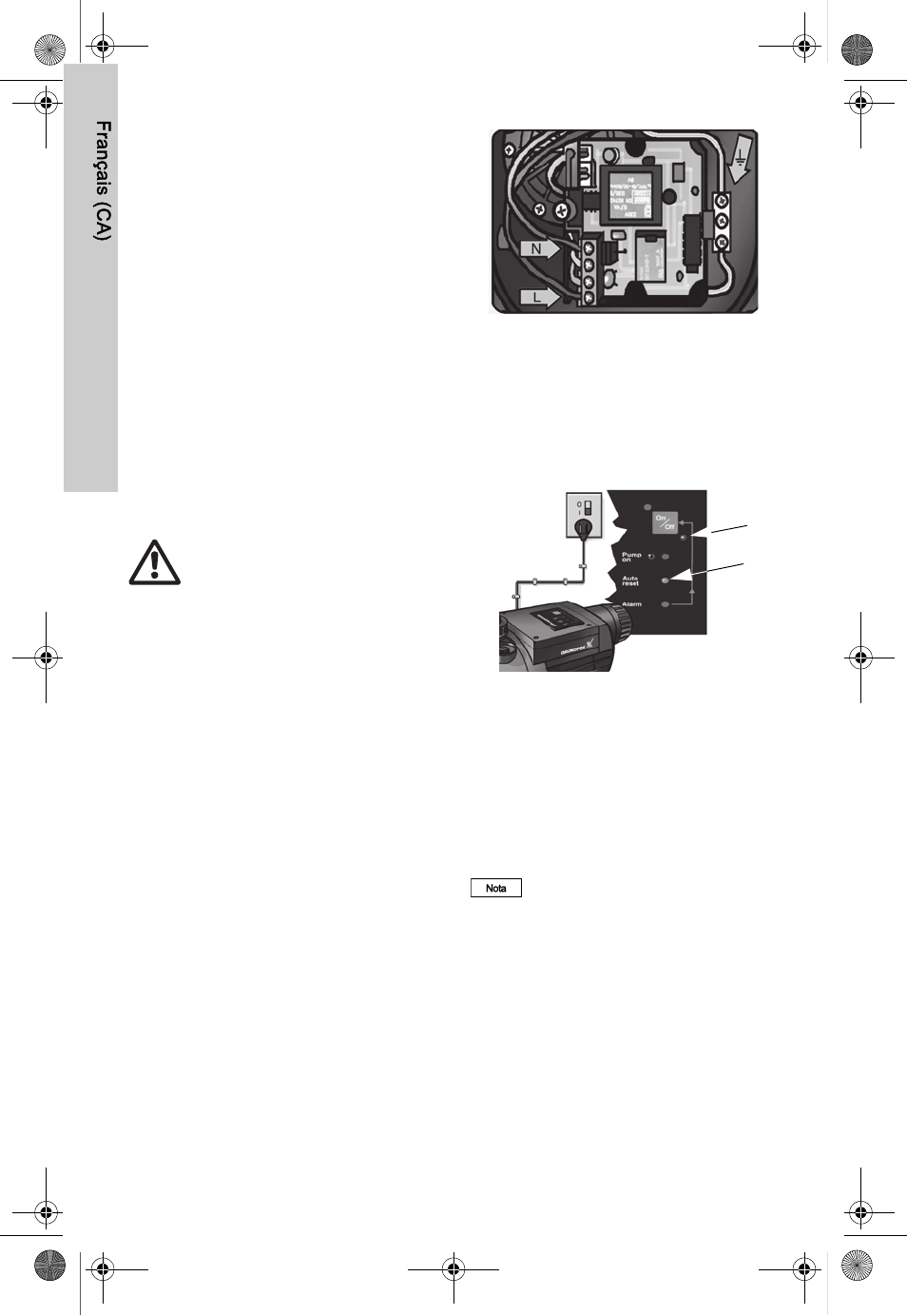 Branchement électrique, Générateur ou inverseur, Avertissement | Français (ca) 8. branchement électrique | AXEON Grundfos MQ-Series User Manual | Page 50 / 68